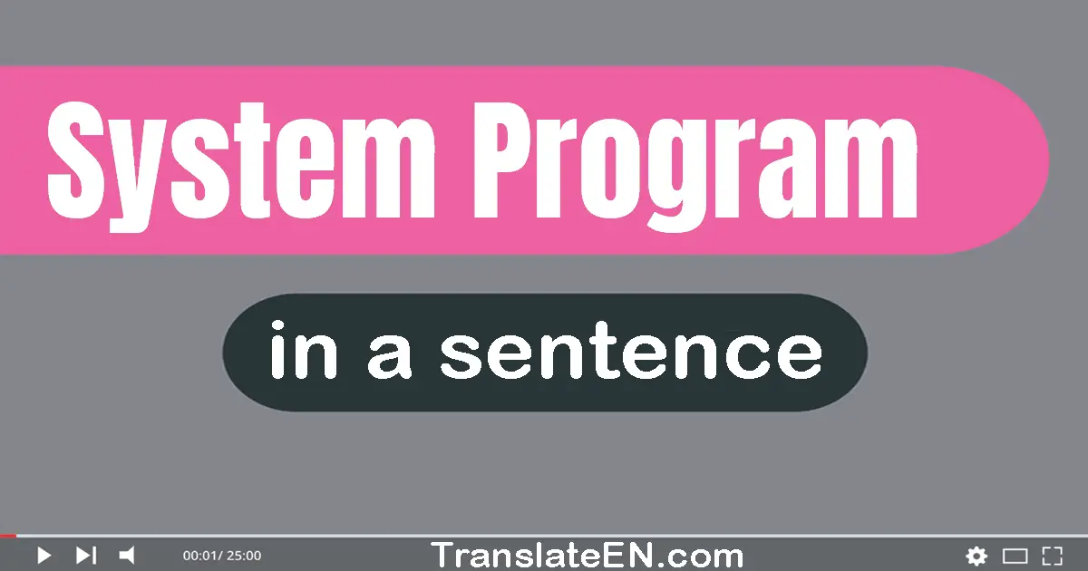 System Program in a sentence