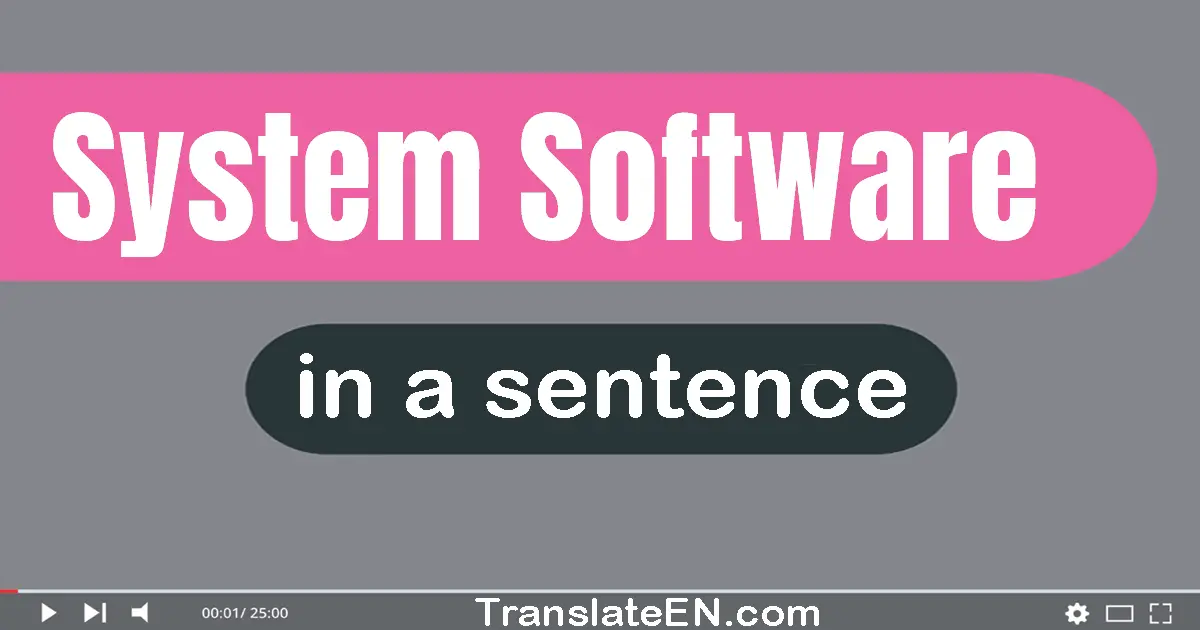 System Software in a sentence