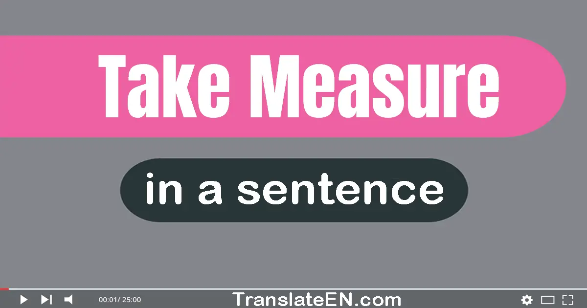 Use "take measure" in a sentence | "take measure" sentence examples