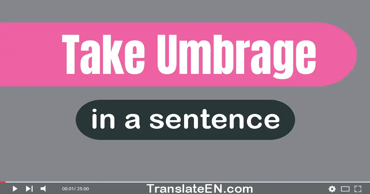 Take Umbrage in a sentence