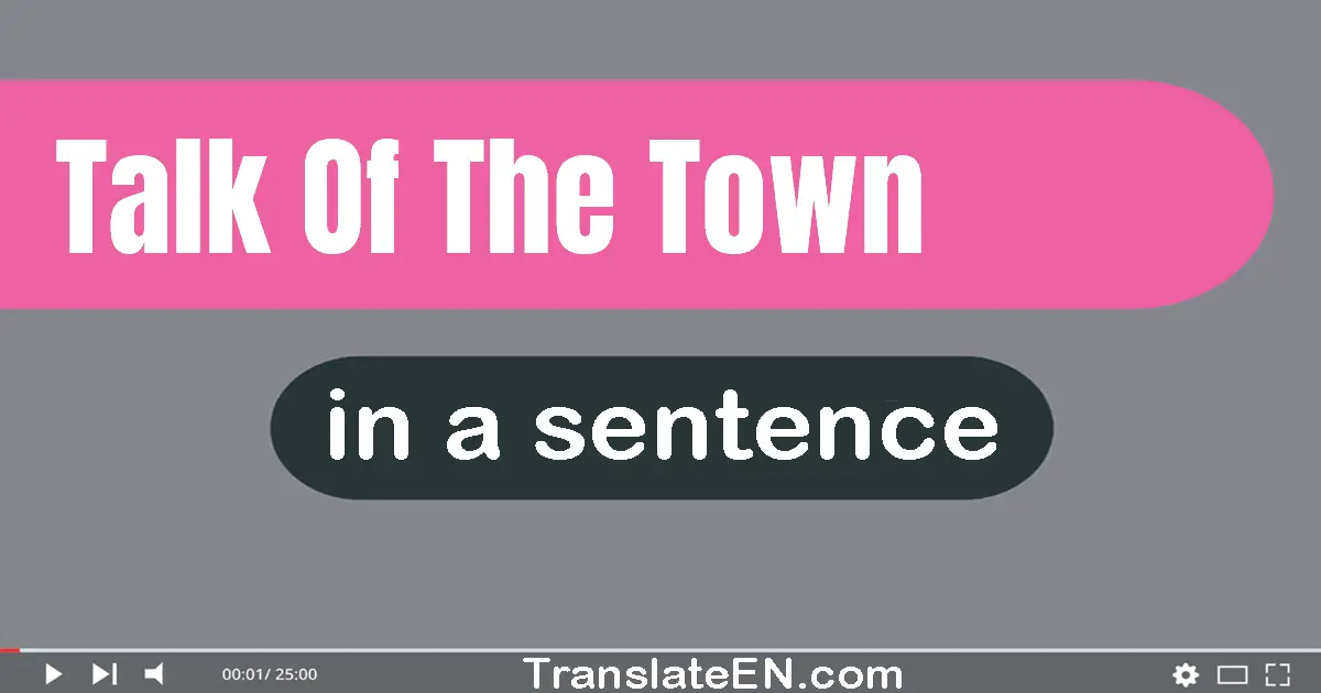 Use "talk of the town" in a sentence | "talk of the town" sentence examples