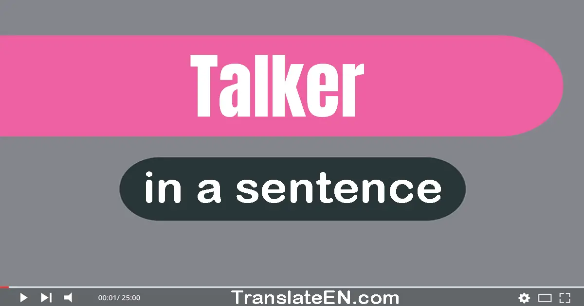 Use "talker" in a sentence | "talker" sentence examples