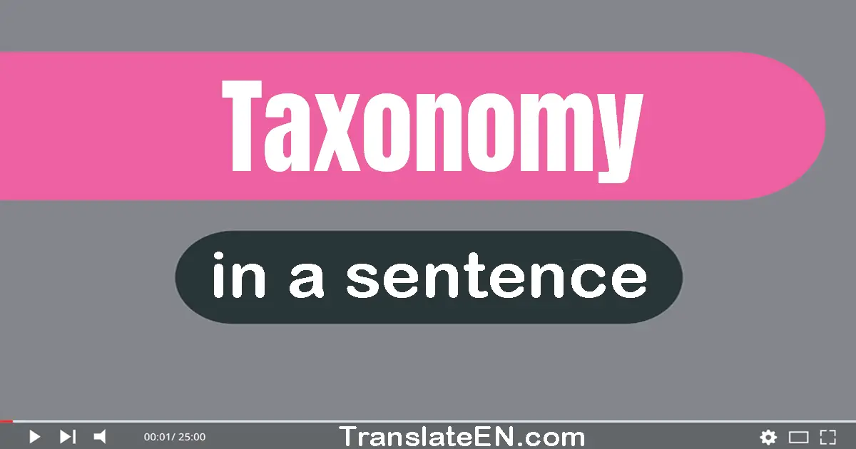 Taxonomy in a sentence