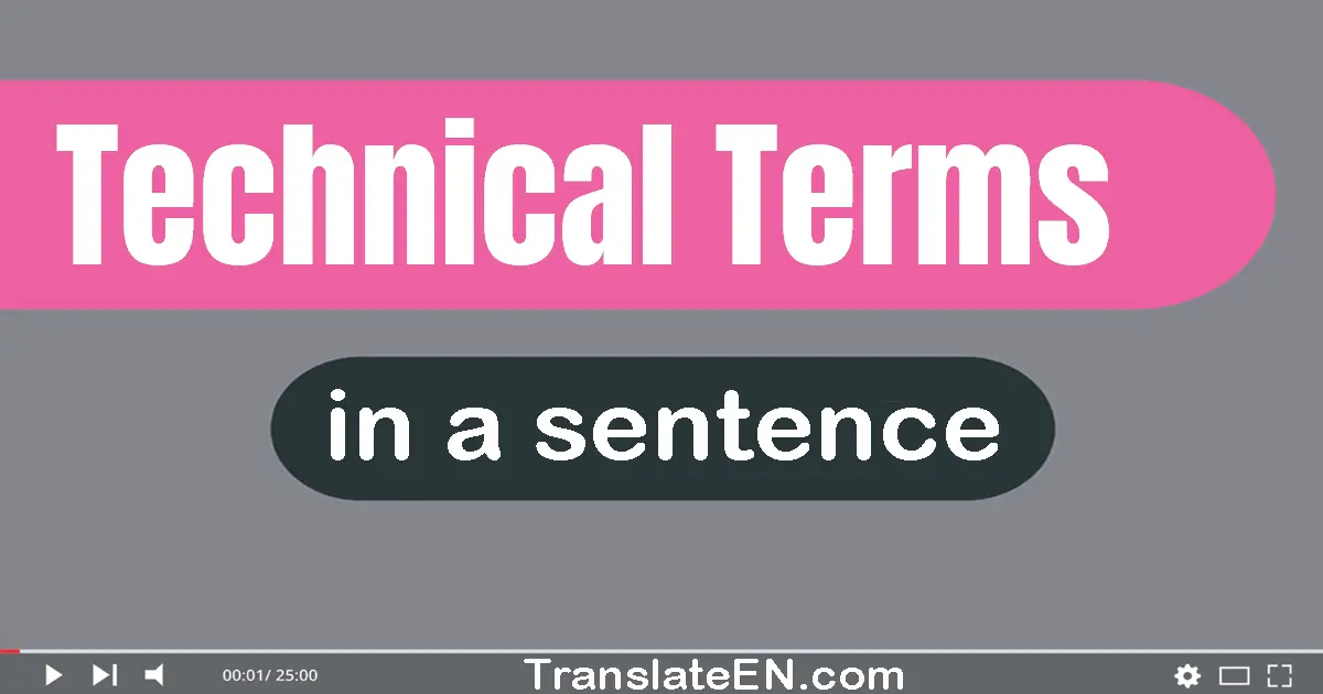 Technical Terms in a Sentence