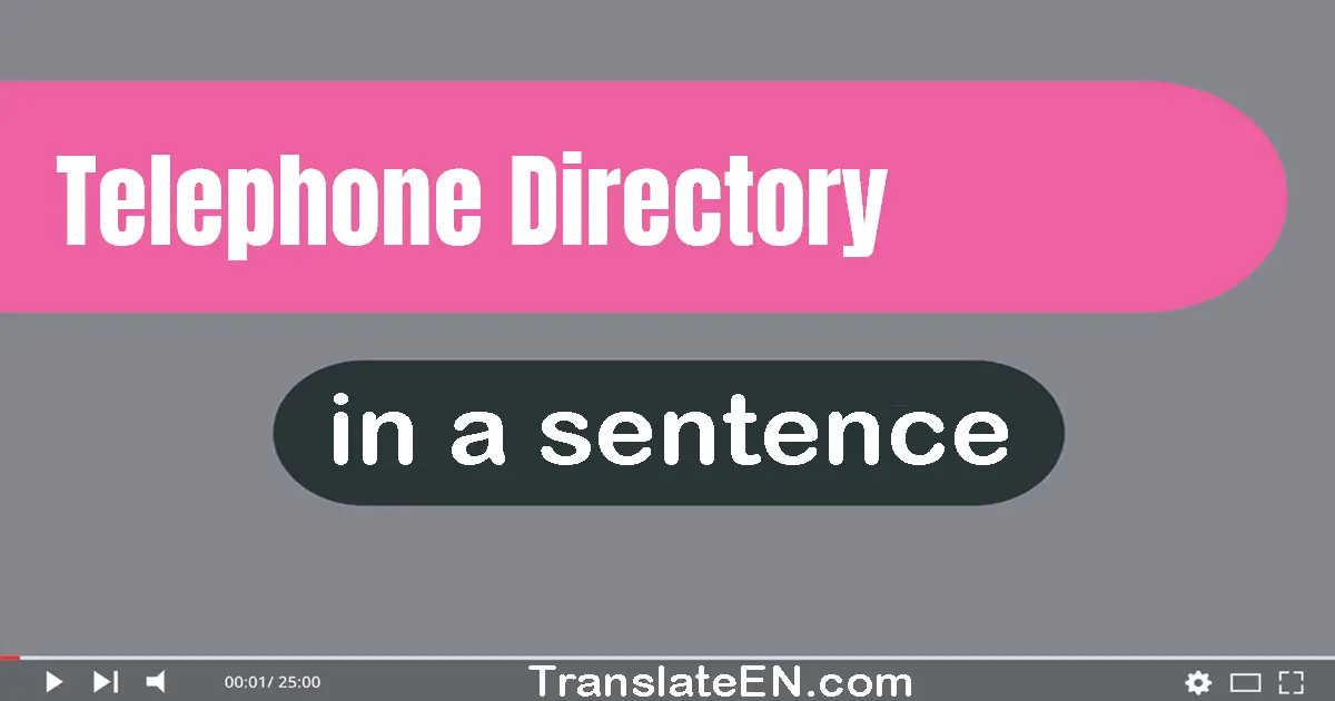 Telephone Directory in a sentence