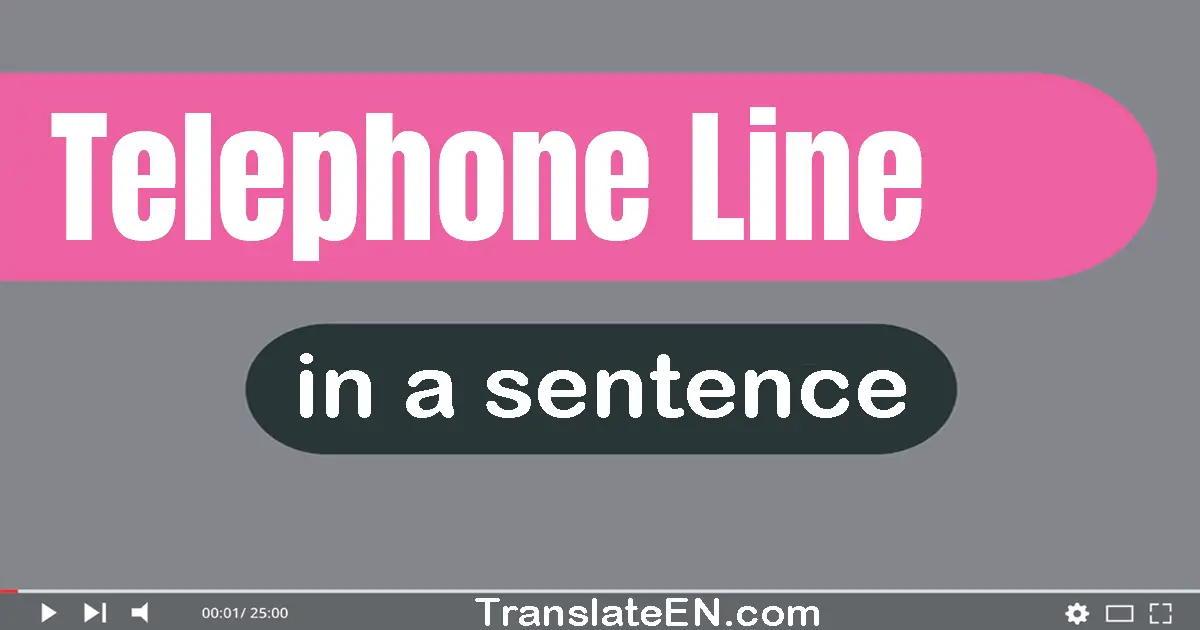 Use "telephone line" in a sentence | "telephone line" sentence examples