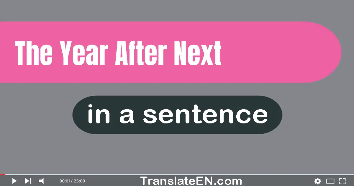 Use "the year after next" in a sentence | "the year after next" sentence examples