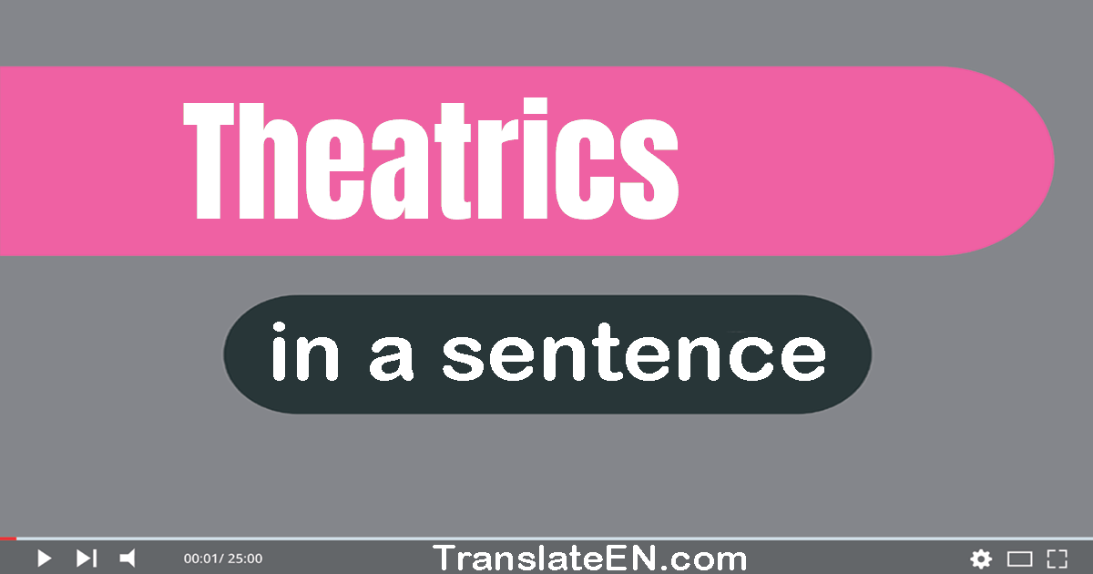 Use "theatrics" in a sentence | "theatrics" sentence examples