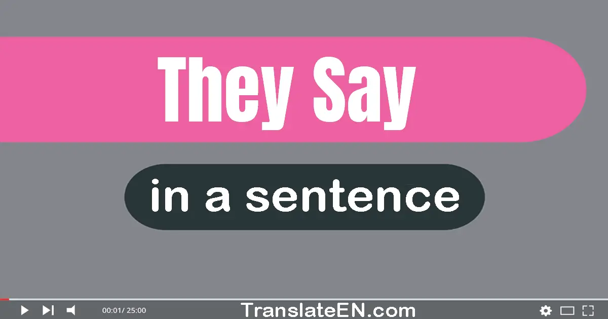 They Say in a sentence