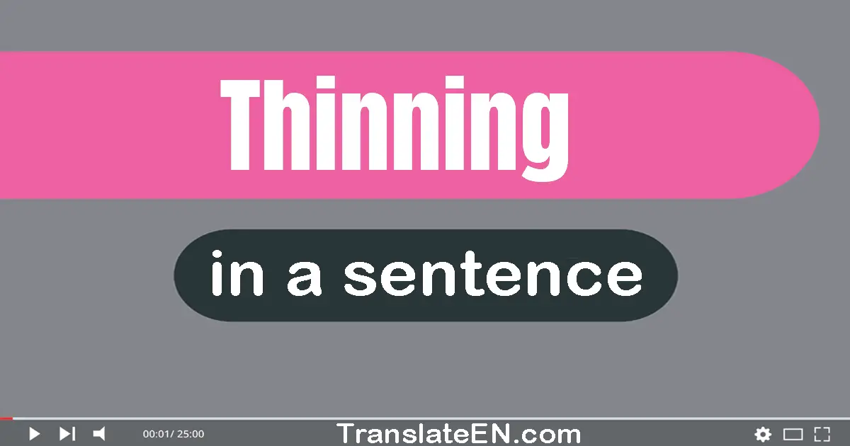 Use "thinning" in a sentence | "thinning" sentence examples