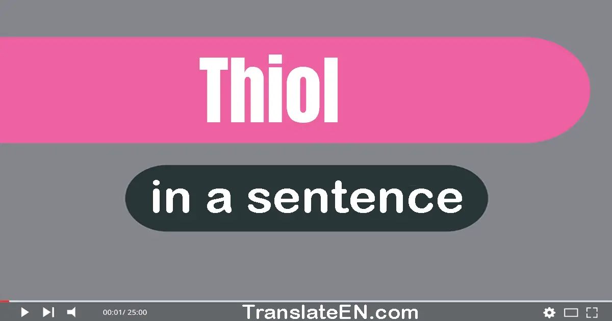 Use "thiol" in a sentence | "thiol" sentence examples