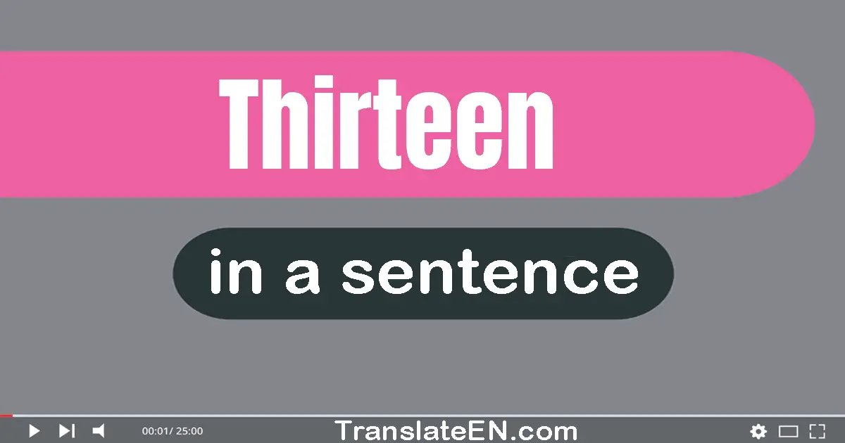 Use "thirteen" in a sentence | "thirteen" sentence examples