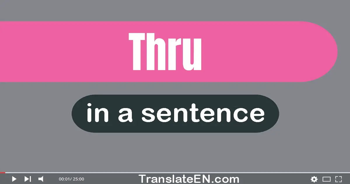 Use "thru" in a sentence | "thru" sentence examples