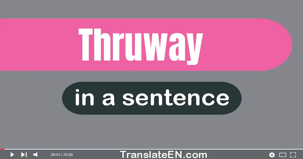 Use "thruway" in a sentence | "thruway" sentence examples