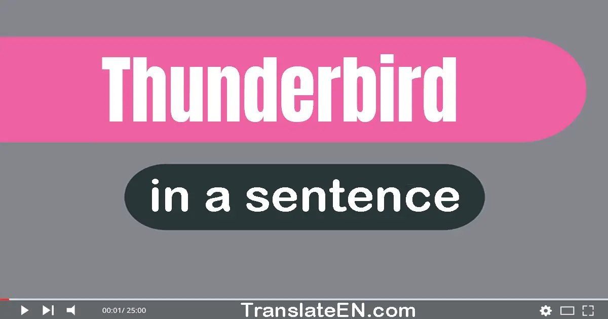Use "thunderbird" in a sentence | "thunderbird" sentence examples