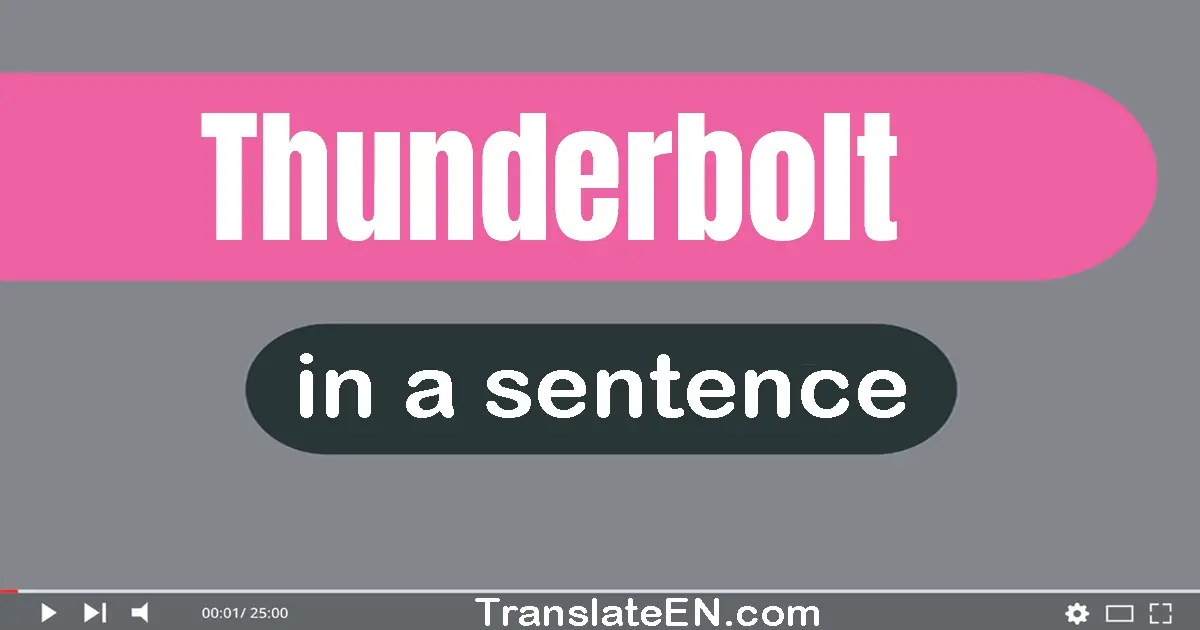 Use "thunderbolt" in a sentence | "thunderbolt" sentence examples