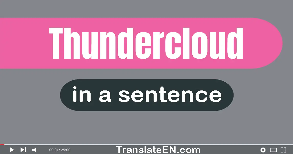 Use "thundercloud" in a sentence | "thundercloud" sentence examples