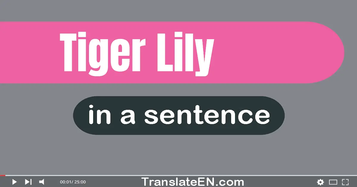 Use "tiger lily" in a sentence | "tiger lily" sentence examples