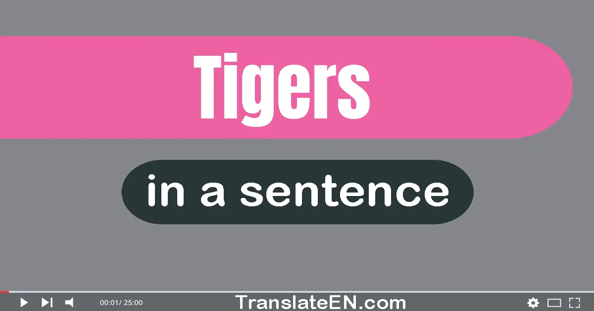 Use "tigers" in a sentence | "tigers" sentence examples