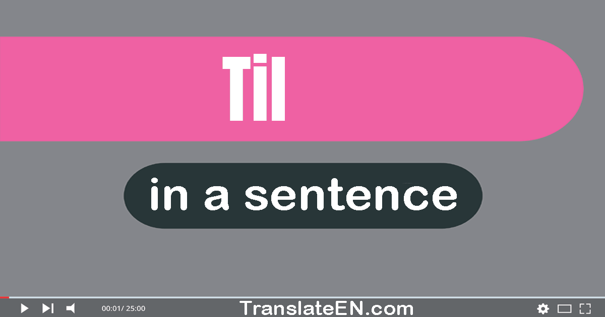 Til in a sentence