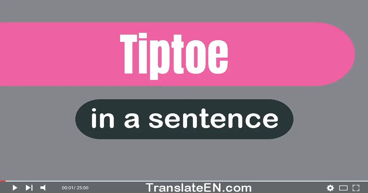 Tiptoe in a sentence