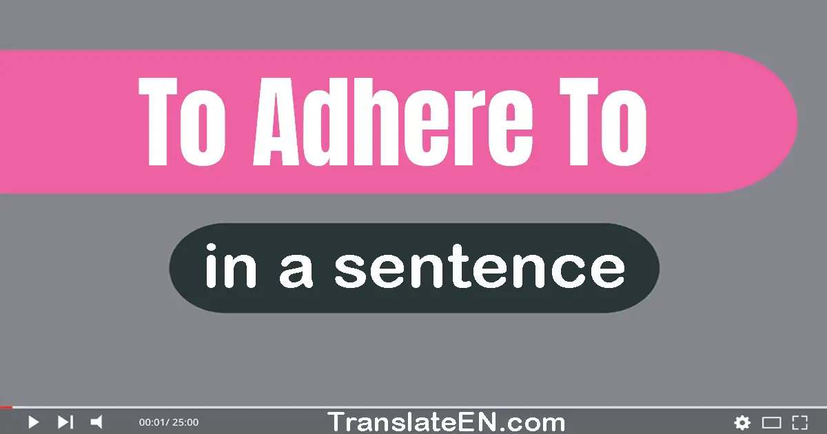 To Adhere To in a sentence