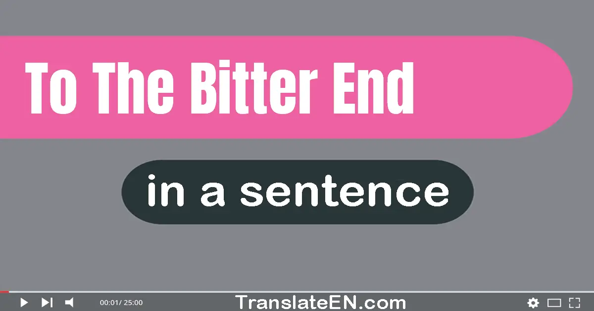 To The Bitter End in a sentence