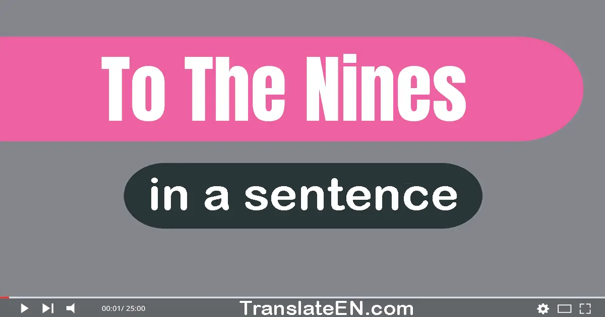 To The Nines in a sentence