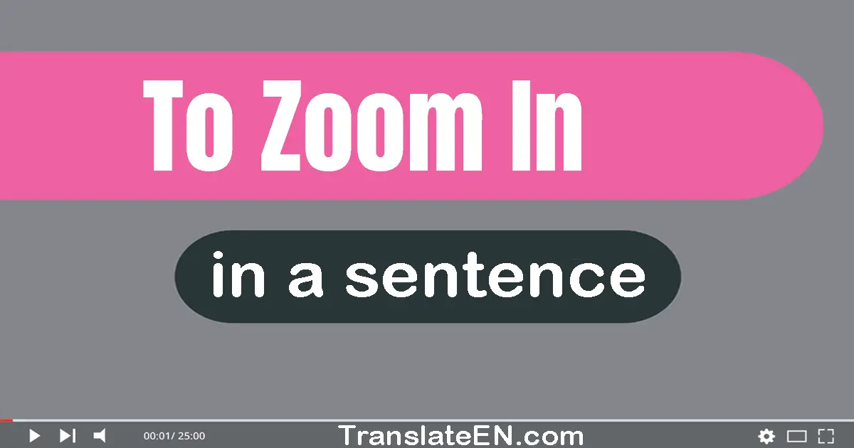 To Zoom In in a sentence