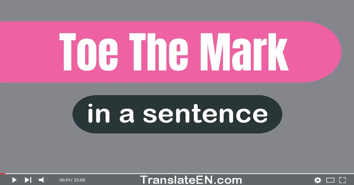 Toe The Mark in a sentence