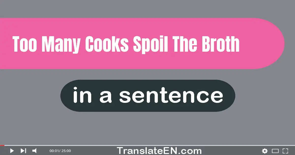 Too Many Cooks Spoil The Broth in a sentence