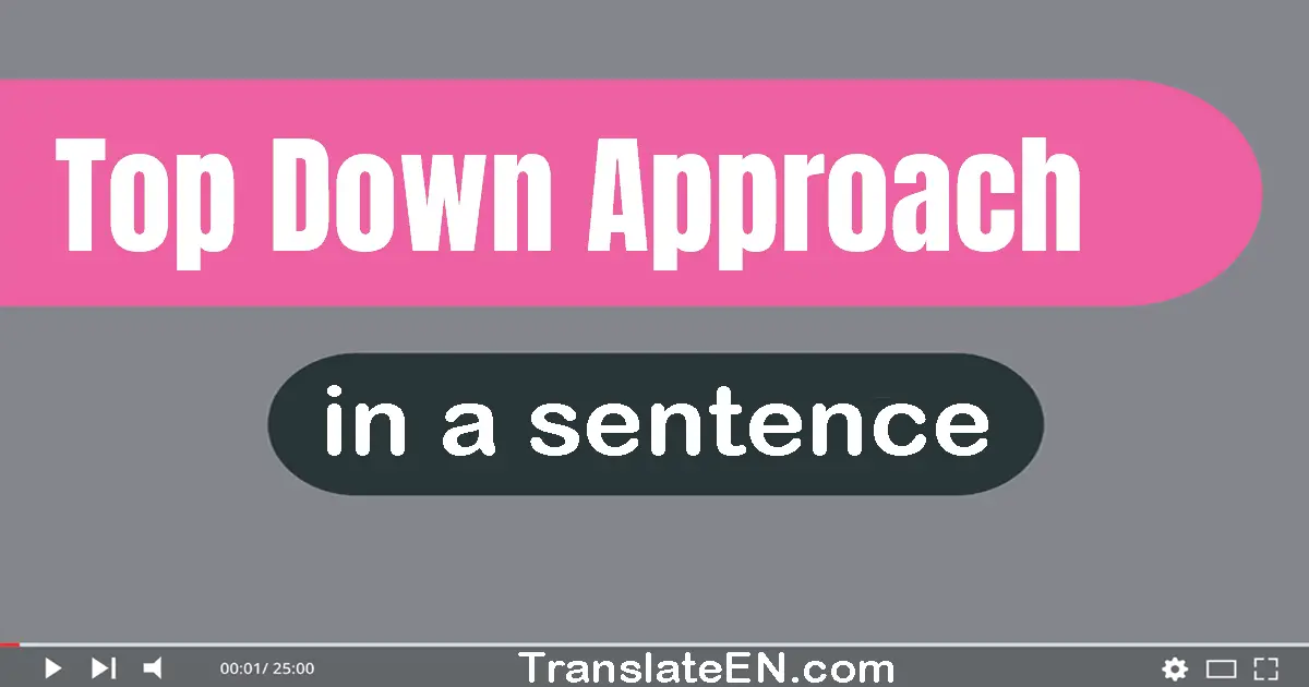 Top-down Approach in a sentence