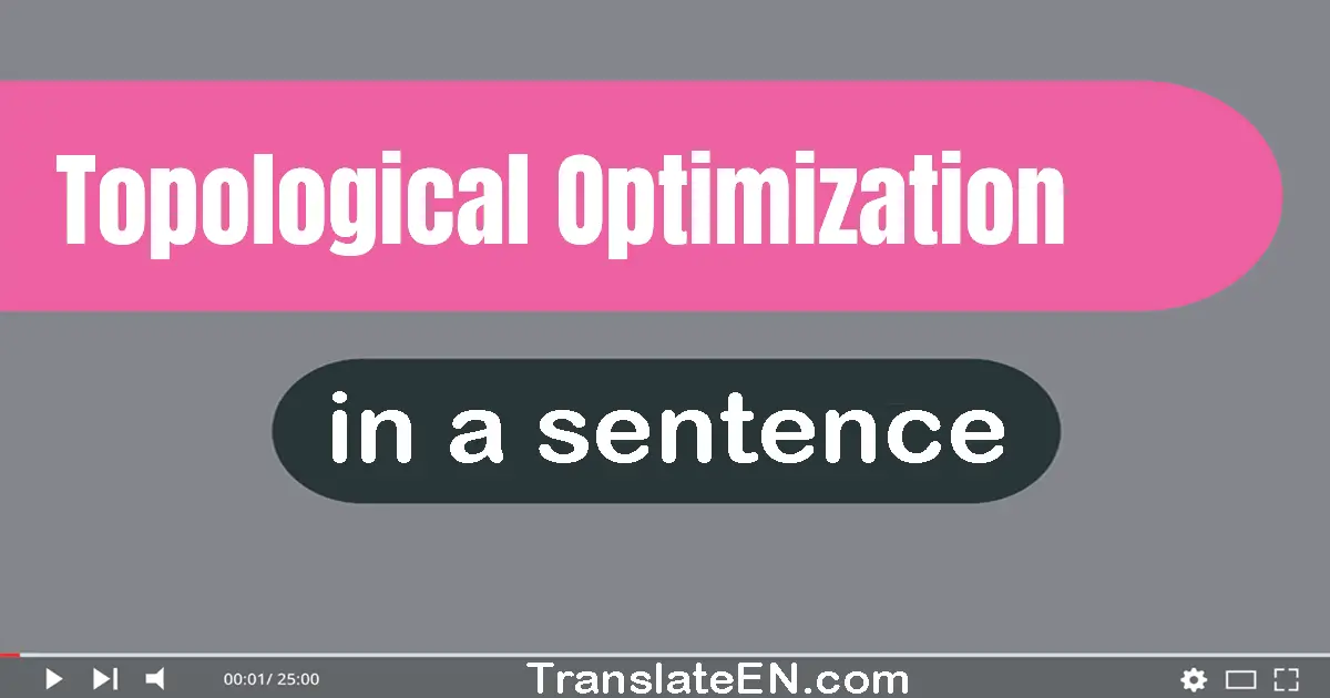 Use "topological optimization" in a sentence | "topological optimization" sentence examples