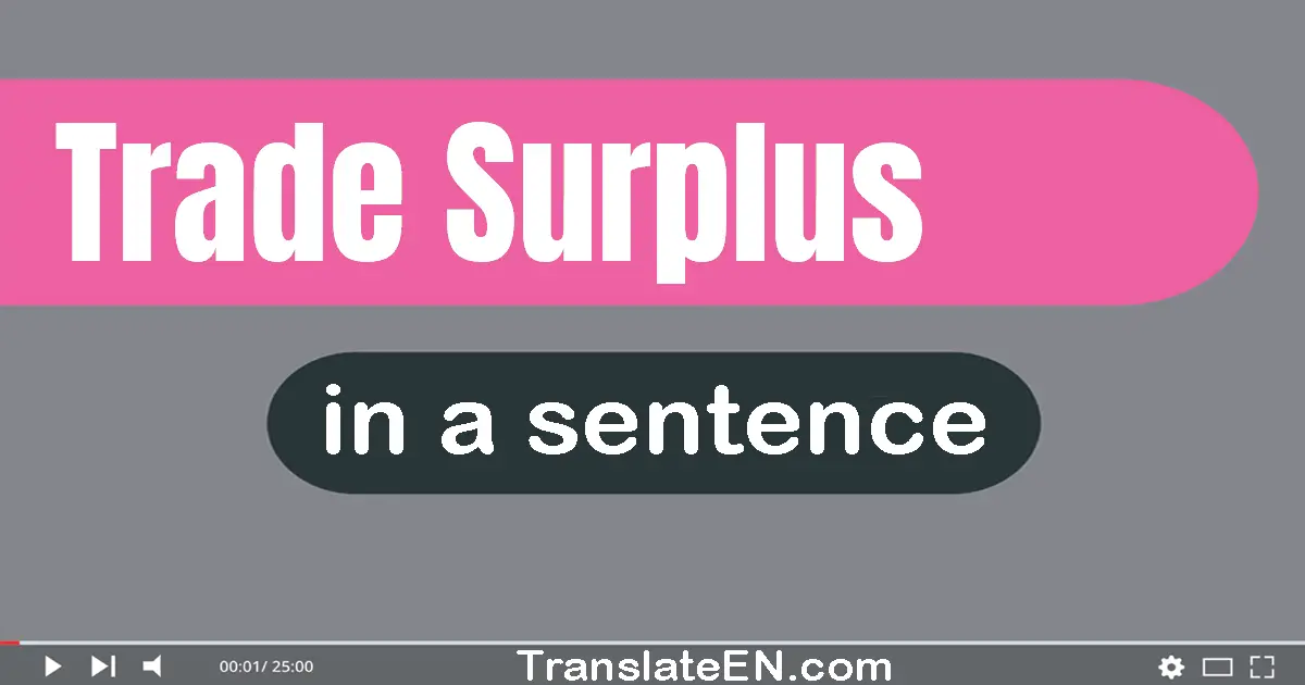 Use "trade surplus" in a sentence | "trade surplus" sentence examples