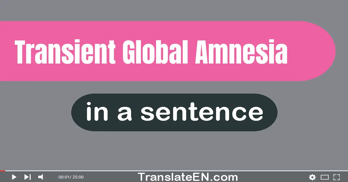 Transient Global Amnesia in a sentence