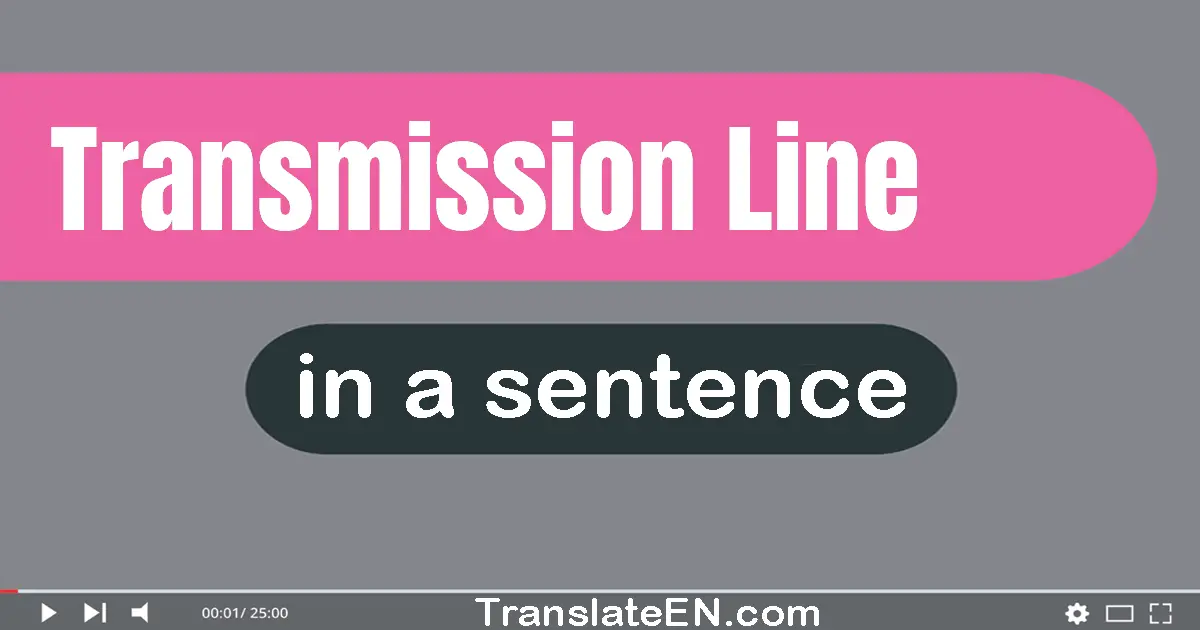 Use "transmission line" in a sentence | "transmission line" sentence examples