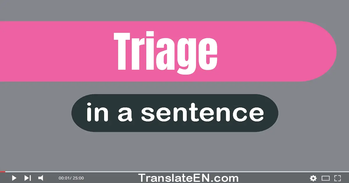 Triage in a sentence