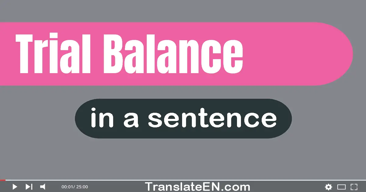 Trial Balance in a sentence