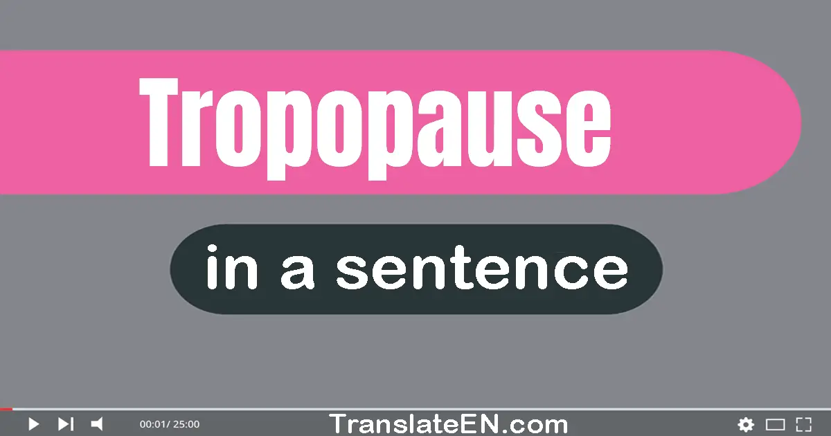 Tropopause in a sentence