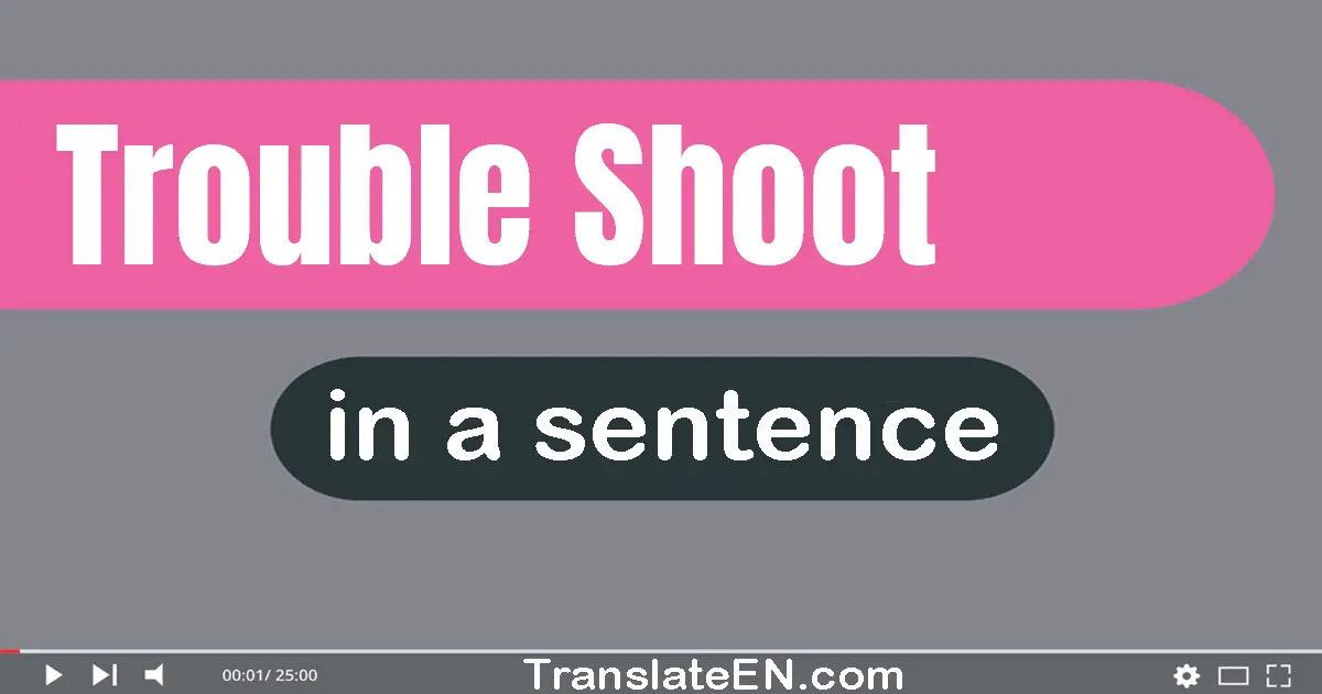 Trouble-shoot in a sentence