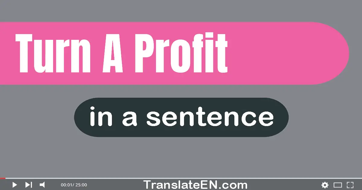 Turn A Profit in a sentence