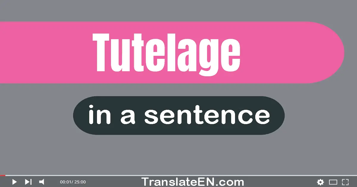 Use "tutelage" in a sentence | "tutelage" sentence examples