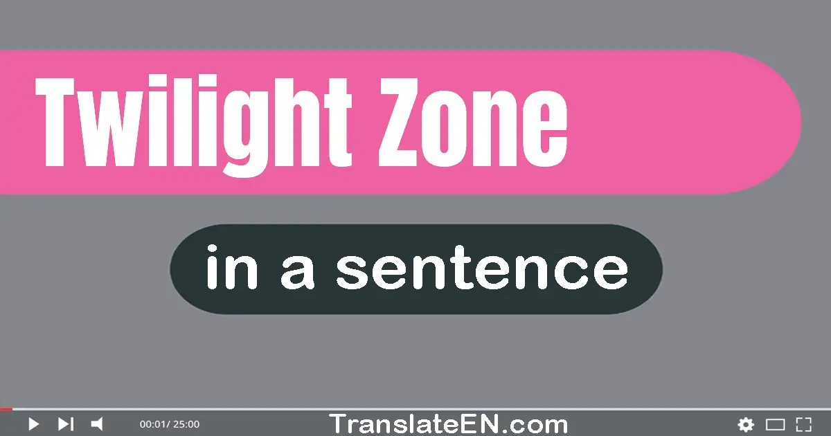 Use "twilight zone" in a sentence | "twilight zone" sentence examples