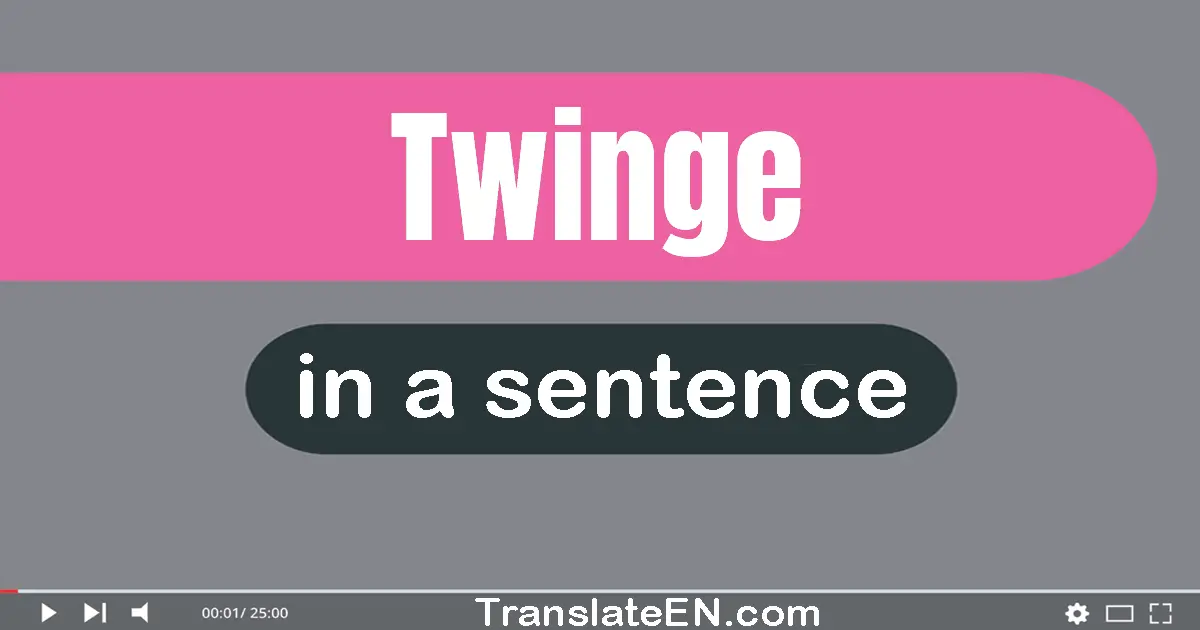 Use "twinge" in a sentence | "twinge" sentence examples