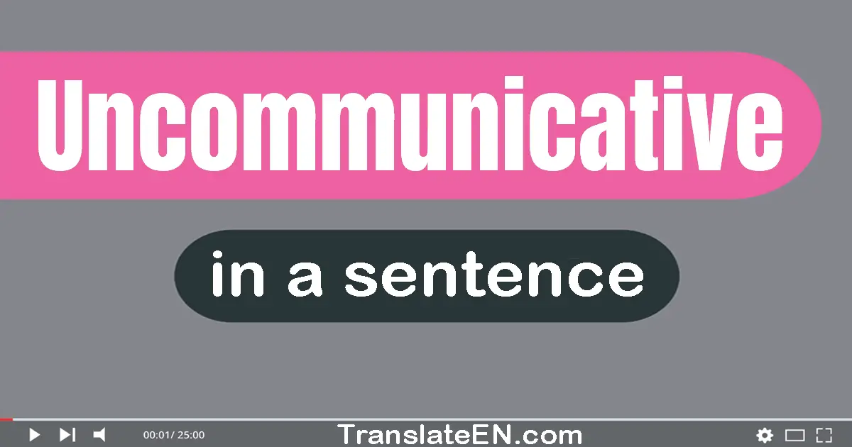 Uncommunicative in a sentence