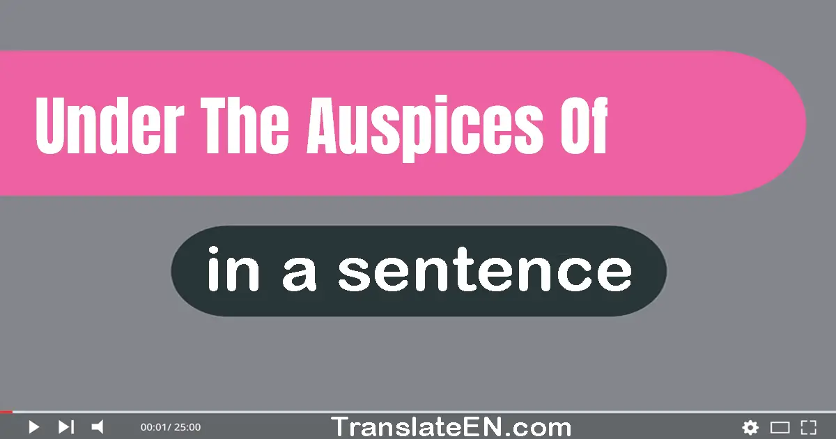 Under The Auspices Of in a sentence