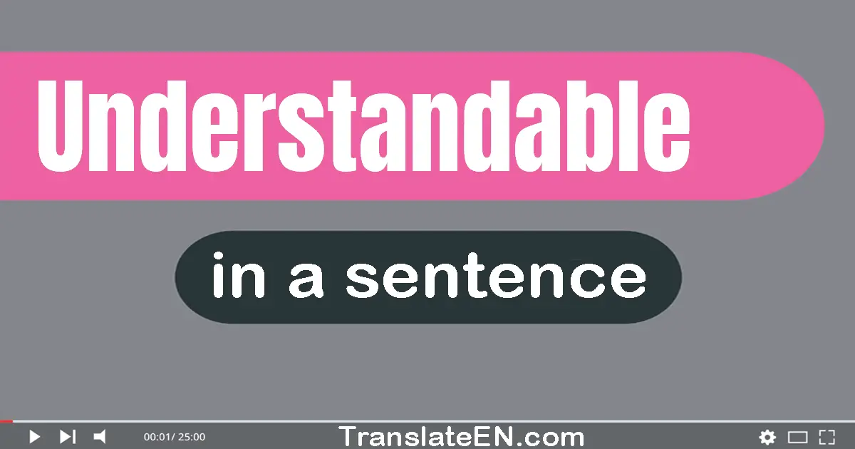 Use "understandable" in a sentence | "understandable" sentence examples