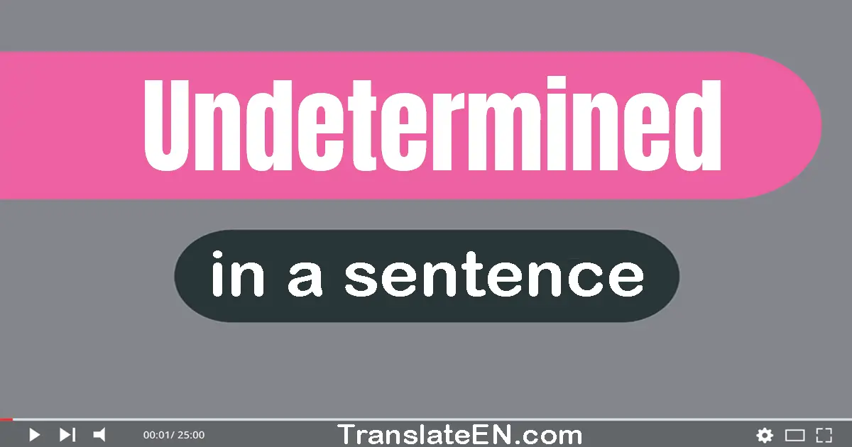 Undetermined in a sentence