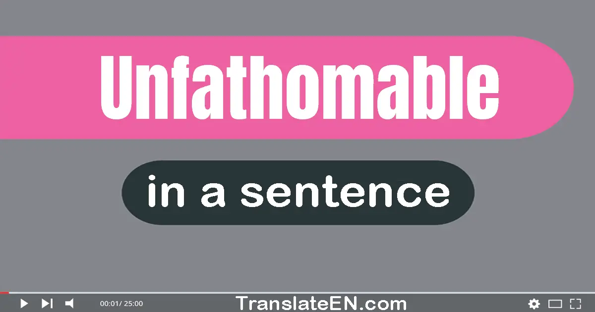 Use "unfathomable" in a sentence | "unfathomable" sentence examples