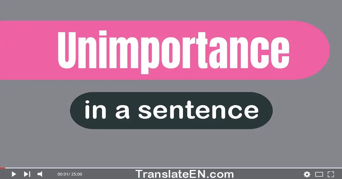 Unimportance in a sentence